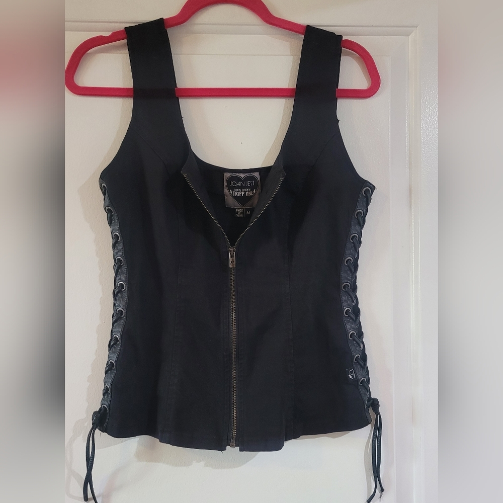 Tripp NYC Black Zippered Corset Vest